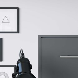 SMARTBett Schrankbett Horizontal 140x200 Anthrazit/Anthrazit Lattenrost Komfort Griff Lang