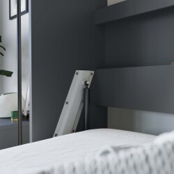SMARTBett Schrankbett Horizontal 140x200 Anthrazit/Anthrazit Lattenrost Komfort Griff Lang