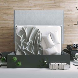 SMARTBett Schrankbett Horizontal 140x200 Anthrazit/Anthrazit Lattenrost Komfort Griff Lang