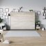 SMARTBett Schrankbett Horizontal 140x200 Anthrazit/Eiche Sonoma Lattenrost Komfort Griff Lang