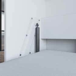 SMARTBett Schrankbett Vertikal 90x200 Weiss/Anthrazit Lattenrost Classic Griff Lang