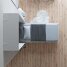 SMARTBett Schrankbett Vertikal 90x200 Weiss/Anthrazit Lattenrost Classic Griff Lang