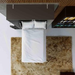 SMARTBett Schrankbett Vertikal 120x200 Anthrazit/Weiss Lattenrost Komfort Griff Lang