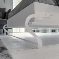 SMARTBett Schrankbett Vertikal 140x200 Weiss/Weiss Lattenrost Classic Griff Lang