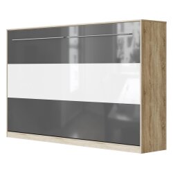 AKTION! NEU!!!! SMARTBett Schrankbett Standard 120x200 Horizontal Eiche Sonoma/Anthrazit Hochglanz & Weiss Hochglanz mit Gasdruckfedern