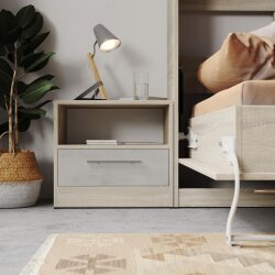 Nachttisch Standard 45 cm mit einer Schublade Eiche Sonoma /Betonoptik Lesen Sie mehr Nachttisch Standard 45 cm mit einer Schublade Eiche Sonoma /Betonoptik