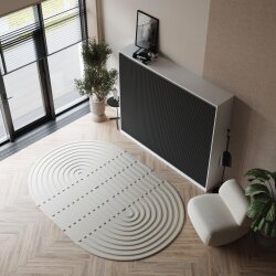 SMARTBett Schrankbett Classic Horizontal 160x200 Weiss/Anthrazit geriffelt