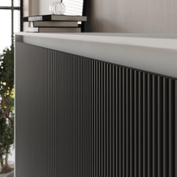 SMARTBett Schrankbett Classic Horizontal 160x200 Weiss/Anthrazit geriffelt