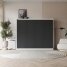 SMARTBett Schrankbett Classic Horizontal 160x200 Weiss/Anthrazit geriffelt
