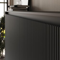 SMARTBett Schrankbett Classic Horizontal 140x200 Anthrazit/Anthrazit geriffelt