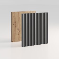 SMARTBett Schrankbett Classic Horizontal 140x200 Wildeiche/Anthrazit geriffelt