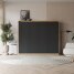 SMARTBett Schrankbett Classic Horizontal 140x200 Wildeiche/Anthrazit geriffelt