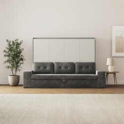 SMARTBett Schrankbett M2 Horizontal mit Sofa 160x200 Perlgrau/Perlgrau mit Polsterrahmen Sofa Anthrazit 26 cm Armlehnen Lesen Sie mehr SMARTBett Schrankbett M2 Horizontal mit Sofa 160x200 Perlgrau/Perlgrau mit Polsterrahmen Sofa Anthrazit 26 cm Armlehnen