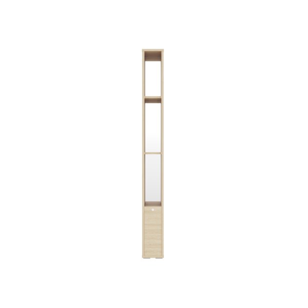 SMARTBett schmales Standregal M1 (Breite 23 cm) inkl.LED Kaiserberg Eiche/Spiegel