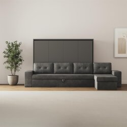 SMARTBett Schrankbett M2 Horizontal mit Sofa 160x200 Anthrazit/Anthrazit mit Polsterrahmen Ecksofa Anthrazit 26 cm Armlehnen Lesen Sie mehr SMARTBett Schrankbett M2 Horizontal mit Sofa 160x200 Anthrazit/Anthrazit mit Polsterrahmen Ecksofa Anthrazit 26 cm Armlehnen