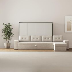 SMARTBett Schrankbett M2 Horizontal mit Sofa 160x200 Perlgrau/Perlgrau mit Polsterrahmen Ecksofa Sandgrau 26 cm Armlehnen Lesen Sie mehr SMARTBett Schrankbett M2 Horizontal mit Sofa 160x200 Perlgrau/Perlgrau mit Polsterrahmen Ecksofa Sandgrau 26 cm Armlehnen
