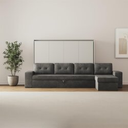 SMARTBett Schrankbett M2 Horizontal mit Sofa 160x200 Perlgrau/Perlgrau mit Polsterrahmen Ecksofa Anthrazit 26 cm Armlehnen Lesen Sie mehr SMARTBett Schrankbett M2 Horizontal mit Sofa 160x200 Perlgrau/Perlgrau mit Polsterrahmen Ecksofa Anthrazit 26 cm Armlehnen