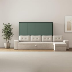 SMARTBett Schrankbett M2 Horizontal mit Sofa 160x200 Steingrün mit Polsterrahmen Ecksofa Sandgrau 26 cm Armlehnen Lesen Sie mehr SMARTBett Schrankbett M2 Horizontal mit Sofa 160x200 Steingrün mit Polsterrahmen Ecksofa Sandgrau 26 cm Armlehnen