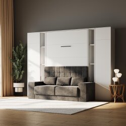 SMARTBett Wohnwand Set Schrankbett M1 + 2 Schrank M1 2.0012 + 2 Standregal M1 2.0014 140x200 Weiss/Weiss mit Sofa Anthrazit Lesen Sie mehr SMARTBett Wohnwand Set Schrankbett M1 + 2 Schrank M1 2.0012 + 2 Standregal M1 2.0014 140x200 Weiss/Weiss mit Sofa Anthrazit