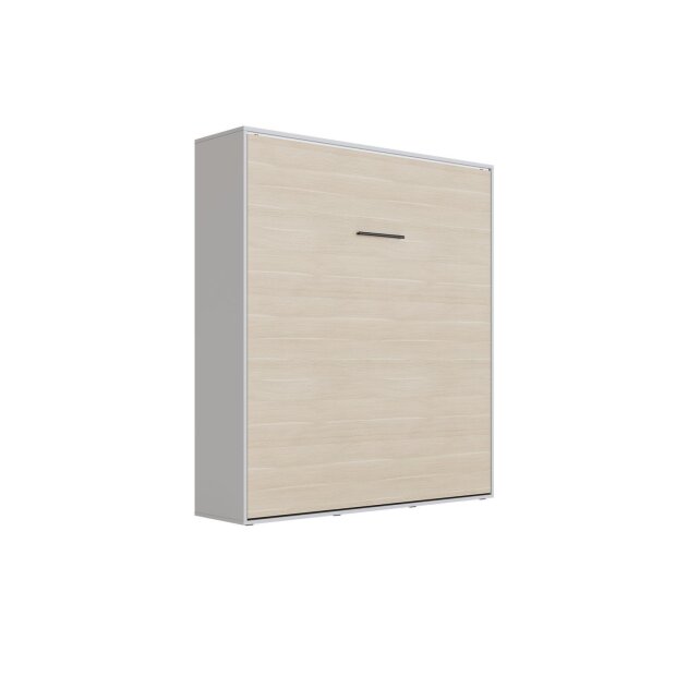 SMARTBett Schrankbett M3 Vertikal 160x200 Perlgrau/Kaiserberg Eiche mit Polsterrahmen
