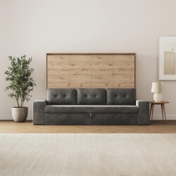 SMARTBett Schrankbett M2 Horizontal mit Sofa 140x200 Wildeiche/Wildeiche mit Polsterrahmen Sofa Anthrazit 11 cm Armlehnen Lesen Sie mehr SMARTBett Schrankbett M2 Horizontal mit Sofa 140x200 Wildeiche/Wildeiche mit Polsterrahmen Sofa Anthrazit 11 cm Armlehnen