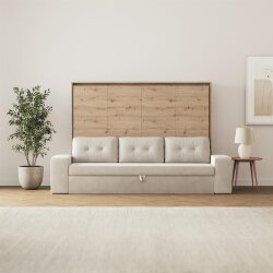 SMARTBett Schrankbett M2 Horizontal mit Sofa 140x200 Wildeiche/Wildeiche mit Polsterrahmen Sofa Sandgrau 11 cm Armlehnen Lesen Sie mehr SMARTBett Schrankbett M2 Horizontal mit Sofa 140x200 Wildeiche/Wildeiche mit Polsterrahmen Sofa Sandgrau 11 cm Armlehnen