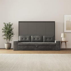 SMARTBett Schrankbett M2 Horizontal mit Sofa 140x200 Anthrazit/Anthrazit mit Polsterrahmen Sofa Anthrazit 11 cm Armlehnen Lesen Sie mehr SMARTBett Schrankbett M2 Horizontal mit Sofa 140x200 Anthrazit/Anthrazit mit Polsterrahmen Sofa Anthrazit 11 cm Armlehnen