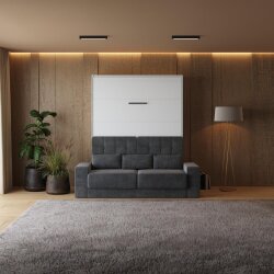 SMARTBett Schrankbett M1 Vertikal mit Sofa 140x200 Weiss/Weiss Hochglanz mit Polsterrahmen Sofa Anthrazit mit Stauraum Lesen Sie mehr SMARTBett Schrankbett M1 Vertikal mit Sofa 140x200 Weiss/Weiss Hochglanz mit Polsterrahmen Sofa Anthrazit mit Stauraum