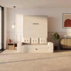 SMARTBett Schrankbett M3 Vertikal mit Sofa 140x200 Perlgrau/Perlgrau mit Polsterrahmen Sofa Sandgrau 11cm Armlehne Lesen Sie mehr SMARTBett Schrankbett M3 Vertikal mit Sofa 140x200 Perlgrau/Perlgrau mit Polsterrahmen Sofa Sandgrau 11cm Armlehne