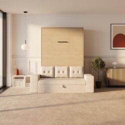 SMARTBett Schrankbett M3 Vertikal mit Sofa 140x200 Kaiserberg Eiche/Kaiserberg Eiche mit Polsterrahmen Sofa Sandgrau mit Stauraum Lesen Sie mehr SMARTBett Schrankbett M3 Vertikal mit Sofa 140x200 Kaiserberg Eiche/Kaiserberg Eiche mit Polsterrahmen Sofa Sandgrau mit Stauraum