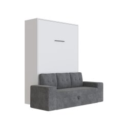 SMARTBett Schrankbett M3 Vertikal mit Sofa 140x200 Weiss/Weiss mit Polsterrahmen Sofa Anthrazit 11cm Armlehne Lesen Sie mehr SMARTBett Schrankbett M3 Vertikal mit Sofa 140x200 Weiss/Weiss mit Polsterrahmen Sofa Anthrazit 11cm Armlehne