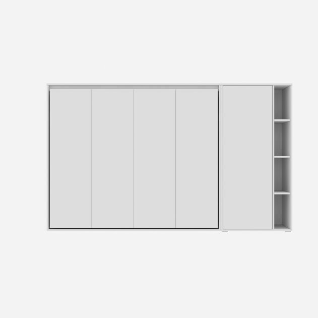 SMARTBett Schrankbett SET M2 140x200 Horizontal und Schrank Weiss