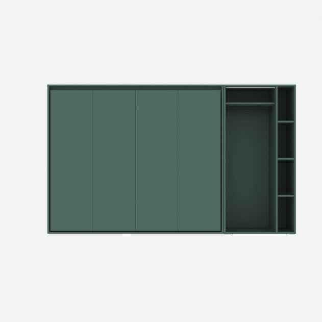 SMARTBett Schrankbett SET M2 140x200 Horizontal und Schrank Steingrün