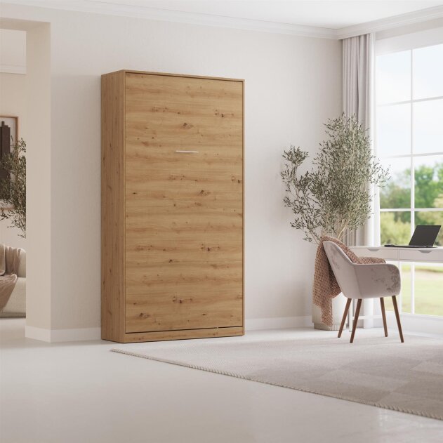 AKTION! NEU!!!! SMARTBett Schrankbett Classic 100x200cm Vertikal Wildeiche