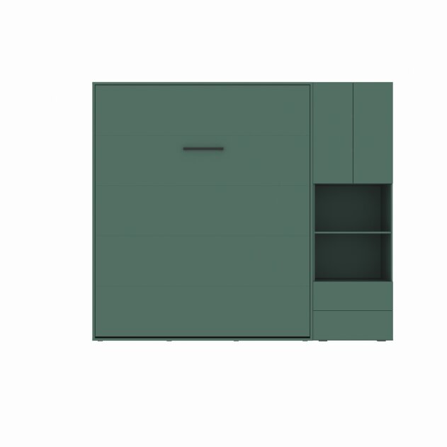SMARTBett SET M3 Schrankbett 180x200 und Schrank STA.2.0017 (Tiefe 55 cm) Steingrün