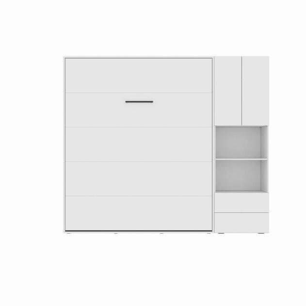 SMARTBett SET M3 Schrankbett 160x200 und Schrank STA.2.0017 (Tiefe 55 cm) Weiss