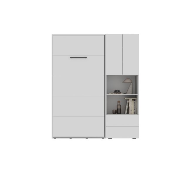 SMARTBett SET M3 Schrankbett 100x200 und Schrank STA.2.0017 (Tiefe 55 cm) Weiss