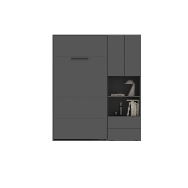SMARTBett SET M3 Schrankbett 100x200 und Schrank STA.2.0017 (Tiefe 55 cm) Anthrazit