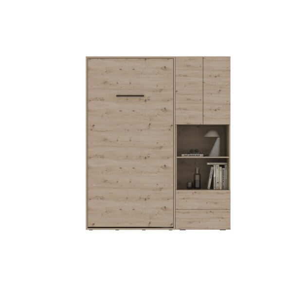 SMARTBett SET M3 Schrankbett 100x200 und Schrank STA.2.0017 (Tiefe 55 cm) Wildeiche