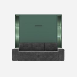 SMARTBett Schrankbett M3 (Tiefe 55cm) Vertikal inkl. 2x LED Regal STA.2.0021 160x200 cm-Steingrün-Sofa Anthrazit-Armlehnen 26 cm Lesen Sie mehr SMARTBett Schrankbett M3 (Tiefe 55cm) Vertikal inkl. 2x LED Regal STA.2.0021 160x200 cm-Steingrün-Sofa Anthrazit-Armlehnen 26 cm