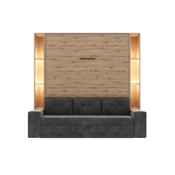 SMARTBett Schrankbett M3 (Tiefe 55cm) Vertikal inkl. 2x LED Regal STA.2.0021 160x200 cm-Wildeiche-Sofa Anthrazit-Armlehnen 26 cm Lesen Sie mehr SMARTBett Schrankbett M3 (Tiefe 55cm) Vertikal inkl. 2x LED Regal STA.2.0021 160x200 cm-Wildeiche-Sofa Anthrazit-Armlehnen 26 cm