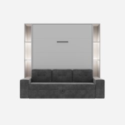 SMARTBett Schrankbett M3 (Tiefe 55cm) Vertikal inkl. 2x LED Regal STA.2.0021 180x200 cm-Perlgrau-Sofa Anthrazit-Armlehnen 26 cm mit Schubladen Lesen Sie mehr SMARTBett Schrankbett M3 (Tiefe 55cm) Vertikal inkl. 2x LED Regal STA.2.0021 180x200 cm-Perlgrau-Sofa Anthrazit-Armlehnen 26 cm mit Schubladen